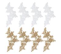 nbeads 8 Stück 2 Farben Blumen-Stickapplikationen, Blumen Bestickt Patch Eisen Auf Patch Aufnähen Aufnäher für Kunsthandwerk Reparieren Dekorieren Von Kleidungstaschen