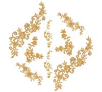 NBEADS 8 Stück Stickerei Spitzen Blumen Patches,Aufbügeln Patches Annähen Aufnäher Goldene Florale Spitzenapplikationen Für Hochzeitskleider Dekoration Reparatur Kleidung Rucksäcke Jeans Mützen