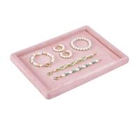 nbeads Schmucktablett Aus Samt, Rechteckiger Schmuckvitrine Aus Mikrofaser Leerer Display Organizer Für Ohrringe Ringe Halsketten Armbänder Uhren, Rosa 30.2x22.2x1.8cm
