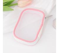 NbgrvB Transparenter Kulturbeutel Mesh Kosmetiktasche für Reise Flugzeug Handgepäck für tsa Zugelassen Wasserdicht 13x7x3cm(Pink)