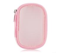 NbgrvB Transparenter Kulturbeutel Mesh Kosmetiktasche für Reise Flugzeug Handgepäck für tsa Zugelassen Wasserdicht 13x7x3cm(Pink, Extra Thick)