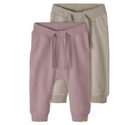 Sweathose NAME IT "NBNTAKKI 2P SWEAT PANT NOOS", Baby, Gr. 110, N-Gr, beige (pure cashmerepack:pack with deauville mauve), Sweatware, Obermaterial: 95% Baumwolle, 5% Elasthan, unifarben, casual, regul