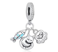 Nbsameng S925 Sterling Silber Anhänger für Pandora Armbänder und Halsketten, ein DIY Urlaub Schmuck Geschenk für Damen, Katze und Fisch
