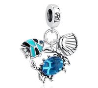 Nbsameng S925 Sterling Silber Anhänger für Pandora Armbänder und Halsketten, ein DIY Urlaub Schmuck Geschenk für Damen, Tropische Fische & Krebse & Muscheln