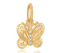 Nbsameng S925 Sterling Silber Anhänger für Pandora Armbänder und Halsketten, ein DIY Urlaub Schmuck Geschenk für Damen, Schmetterling - Gold