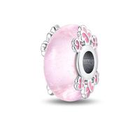 Nbsameng S925 Sterling Silber Murano Glas Charms Bead kompatibel mit Pandora Armbänder und Halsketten, DIY Feiertagsgeschenke für Frauen, Fresh Garden Glazed Beads