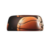 NBSKSDLK Basketball-Make-up-Tasche für Damen und Herren, Federmäppchen, Reise-Kosmetiktasche, Kulturbeutel, ästhetische Stifttasche, Geldbörse aus Leder, Gold, Einheitsgröße