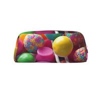 NBSKSDLK Bunte Make-up-Tasche für Damen und Herren, Federmäppchen, kleine Kosmetiktasche, Reißverschluss, Kulturbeutel, ästhetische Stifttasche, trendige Aufbewahrungstasche, Leder, Münzbeutel, Silber