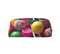 NBSKSDLK Bunte Make-up-Tasche für Damen und Herren, Federmäppchen, kleine Kosmetiktasche, Reißverschluss, Kulturbeutel, ästhetische Stifttasche, trendige Aufbewahrungstasche, Leder, Münzbeutel, Gold