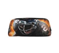 NBSKSDLK Coole American Football Make-up-Tasche für Damen und Herren, Federmäppchen, Reise-Kosmetiktasche, Kulturbeutel, ästhetische Stifttasche, trendige Aufbewahrungstasche, Leder, Münztasche