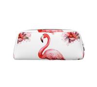NBSKSDLK Flamingo Make-up-Tasche für Damen und Herren, Federmäppchen, kleine Kosmetiktasche, Reißverschluss, Kulturbeutel, ästhetische Stifttasche, Geldbörse aus Leder, silber, Einheitsgröße