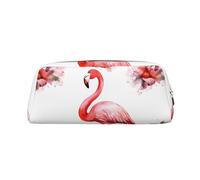 NBSKSDLK Flamingo Make-up-Tasche für Damen und Herren, Federmäppchen, kleine Kosmetiktasche, Reißverschluss, Kulturbeutel, ästhetische Stifttasche, Geldbörse aus Leder, Gold, Einheitsgröße