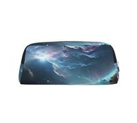 NBSKSDLK Kosmetiktasche mit 3D-Grafik-Universum, Weltraum, für Damen und Herren, Federmäppchen, Reise, kleine Kosmetiktasche, Kulturbeutel, ästhetische Stifttasche, trendige Aufbewahrungstasche, Leder