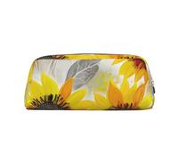 NBSKSDLK Kosmetiktasche mit abstrakten Sonnenblumen, für Damen und Herren, Kosmetiktasche, Reise-Kosmetiktasche, Kulturbeutel, ästhetische Stifttasche, trendige Aufbewahrungstasche, Leder, Münzbeutel