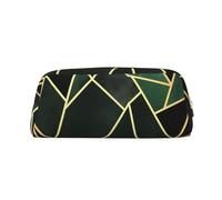 NBSKSDLK Kosmetiktasche mit geometrischem Muster, für Damen und Herren, Bleistifttasche, Reise-Kosmetiktasche, Kulturbeutel, ästhetische Stifttasche, trendige Aufbewahrungstasche, Leder, Schwarz und