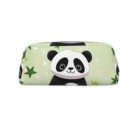 NBSKSDLK Kosmetiktasche mit niedlichem Panda-Stern für Damen und Herren, Kosmetiktasche, Reise-Kosmetiktasche, Kulturbeutel, ästhetische Stifttasche, trendige Aufbewahrungstasche, Leder-Münztasche