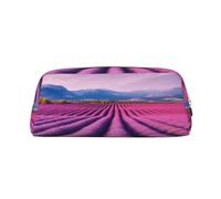 NBSKSDLK Lavender fields Make-up-Tasche für Damen und Herren, Federmäppchen, Reise-Kosmetiktasche, Kulturbeutel, Kosmetiktasche, ästhetische Stifttasche, trendige Aufbewahrungstasche, Leder
