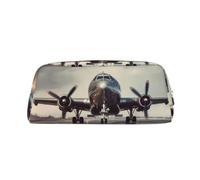 NBSKSDLK Make-up-Tasche für Damen und Herren, Flugzeug, kleine Kosmetiktasche, mit Reißverschluss, Kosmetiktasche, ästhetische Stifttasche, trendige Aufbewahrungstasche, Leder, Münztasche, silber