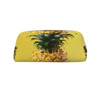 NBSKSDLK Make-up-Tasche für Damen und Herren, Motiv: gelbe Ananas-Make-up-Tasche, Reise-Kosmetiktasche, Kulturbeutel, ästhetische Stifttasche, trendige Aufbewahrungstaschen, Leder, Münztasche