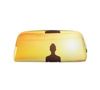 NBSKSDLK Make-up-Tasche für Yoga, Meditation, für Damen und Herren, Federmäppchen, Reisen, kleine Kosmetiktasche, mit Reißverschluss, Kulturbeutel, ästhetische Stifttasche, trendige