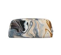 NBSKSDLK Make-up-Tasche mit abstrakter Marmor-Tinte, für Damen und Herren, Federmäppchen, Reise-Kosmetiktasche, Kulturbeutel, ästhetische Stifttasche, trendige Aufbewahrungstasche, Leder, Münztasche