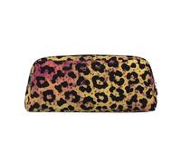 NBSKSDLK Make-up-Tasche mit Stern-Leopardenmuster für Damen und Herren, Federmäppchen, Reise-Kosmetiktasche, Kulturbeutel, ästhetische Stifttasche, trendige Aufbewahrungstasche, Leder, Münztasche