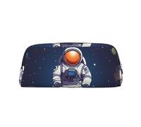 NBSKSDLK Make-up-Tasche mit Weltraum-Astronauten-Design, für Damen und Herren, Federmäppchen, Reise-Kosmetiktasche, Kulturbeutel, ästhetische Stifttasche, trendige Aufbewahrungstasche, Leder