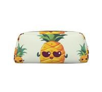 NBSKSDLK Niedliche Ananas-Make-up-Tasche für Damen und Herren, Federmäppchen, Reise-Kosmetiktasche, Kulturbeutel, ästhetische Stifttasche, trendige Aufbewahrungstasche, Leder-Münztasche, Geldbörse