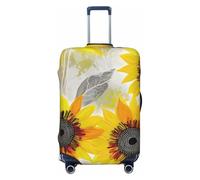 NBSKSDLK Reisegepäckabdeckung, abstrakte Sonnenblumen, Koffer-Schutz, kratzfest, waschbar, elastisch, TSA-zugelassen, Gepäckschutz, passend für 45,7 - 81,3 cm Gepäck, Schwarz , XL