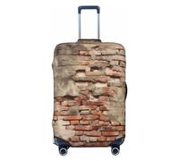 NBSKSDLK Reisegepäckabdeckung, antiker abgenutzter Ziegelmauer-Koffer-Schutz, kratzfest, waschbar, elastische Kofferabdeckung, TSA-geprüft, Gepäckschutz, passend für 45,7 - 81,3 cm Gepäck, Schwarz