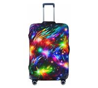 NBSKSDLK Reisegepäckabdeckung, farbenfroh, kunstvoller Koffer-Schutz, kratzfest, waschbar, elastische Kofferabdeckung, TSA-geprüft, Gepäckschutz, passend für 45,7 - 81,3 cm Gepäck, Schwarz , M