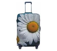 NBSKSDLK Reisegepäckabdeckung, Gänseblümchen, Koffer-Schutz, kratzfest, waschbar, elastisch, TSA-geprüft, Gepäckschutz, passend für 45,7 - 81,3 cm Gepäck, Schwarz , L