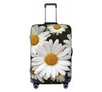 NBSKSDLK Reisegepäckabdeckung, Gänseblümchen-Motiv, kratzfest, waschbar, elastisch, TSA-zugelassen, Gepäckschutz, passend für 45,7 - 81,3 cm (18 - 32 Zoll) Gepäck, Schwarz , S