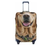NBSKSDLK Reisegepäckabdeckung, Golden Retriever, Koffer-Schutz, kratzfest, waschbar, elastische Kofferabdeckung, TSA-geprüft, Gepäckschutz, passend für 45,7 - 81,3 cm Gepäck, Schwarz , L