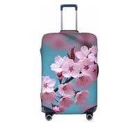 NBSKSDLK Reisegepäckabdeckung, Kirschblüten-Koffer-Schutz, kratzfest, waschbar, elastische Kofferabdeckung, TSA-geprüft, Gepäckschutz, passend für 45,7 - 81,3 cm Gepäck, Schwarz , XL