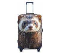 NBSKSDLK Reisegepäckhülle, haariges Frettchen, Koffer-Schutz, kratzfest, waschbar, elastisch, TSA-geprüft, Gepäckschutz, passend für 45,7 - 81,3 cm Gepäck, Schwarz , M