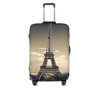 NBSKSDLK Reisegepäckhülle, Motiv: Paris-Turm, kratzfest, waschbar, elastische Kofferabdeckung, TSA-geprüft, Gepäckschutz, passend für 45,7 - 81,3 cm Gepäck, Schwarz , XL