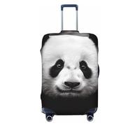 NBSKSDLK Reisegepäckhülle, niedlicher Panda-Koffer-Schutz, kratzfest, waschbar, elastisch, TSA-geprüft, Gepäckschutz, passend für 45,7 - 81,3 cm Gepäck, Schwarz , L