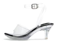 NBUUNBU Klare Riemchen-Absätze Für Frauen Transparente Knöchelriemen Plattform High Heeled Sandalen Sexy Stiletto Bequeme Kristall Kleid Schuhe Verstellbare Schnalle Offene Zehe Pumpe Pantoletten,