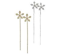 NBZZ Schmetterling Quaste Ohrringe Glänzender Zirkon-Schmetterlings-Ohrclips Lange Blumen-Quasten-Ohrringe Frauen Ohr Knochen Clip Kein Piercing Ohrclip (09-2pairs)