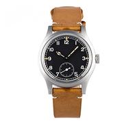 NC Baltany Dirty Dozen Watch Men D12 36MM Sea Gull ST1701 Movement Automatic BGW9 Luminous Vintage Military Armbanduhren (Brown Leather Black no Logo)