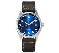 NC Cronos 39mm Pilot Mechanical Men Watches PT5000 Super Luminous Sapphire Class Braunes Lederband Edelstahl Fliegeruhr (Color 1)
