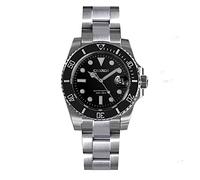 NC Cronos Upgraded V 2 Sub-Diver Luxus-Herrenuhren Edelstahlarmband Keramik drehbare Lünette 200 Meter wasserdichte Armbanduhr (Black)