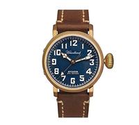 NC Hruodland Herren Fliegeruhr Bronze Automatik Saphirglas 30ATM Wasserdicht Leuchtzifferblatt PT5000 Uhrwerk Herren Armbanduhr (Blue)