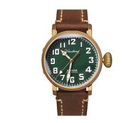 NC Hruodland Herren Fliegeruhr Bronze Automatik Saphirglas 30ATM Wasserdicht Leuchtzifferblatt PT5000 Uhrwerk Herren Armbanduhr (Green)