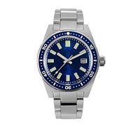 NC San Martin 62mas V4 Herren Taucheruhren Saphirglas Hexagonal Logo NH35 Armband Automatik Armbanduhr (Blue no Logo)