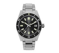 NC San Martin 62mas V4 Herren Taucheruhren Saphirglas Hexagonal Logo NH35 Armband Automatik Armbanduhr (Black no Logo)