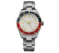 NC San Martin 6542 Luxury GTM Uhren Saphirglas 20Bar leuchtendes Zifferblatt und Lünette Herren Edelstahl Automatik Mechanische Uhren (White no Logo)