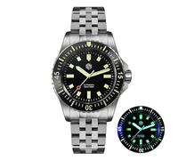 NC San Martin SN012G 41 mm 8215 Automatische mechanische Herren-Taucheruhren Saphirglas 200 m wasserdichte leuchtende BGW9-Edelstahl-Armbanduhr für Herren (Black)