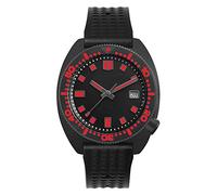NC San Martin Taucheruhren Schwarz Tuna 6105 Bunt Super Luminous NH35 Automatik Mechanische Herrenuhr 20Bar Saphirglas mit Datum (red no Logo)